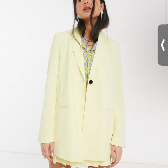 ASOS Jackets & Blazers - COLLUSION Longline Blazer in Yellow